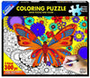 June Butterfly Coloring Puzzle - 300 Piece Coloring Jigsaw Puzzle