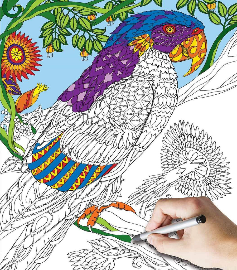 Parrot Coloring Puzzle - 300 Piece Coloring Puzzle