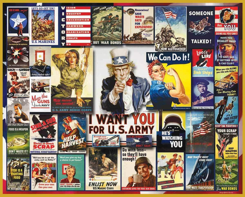 WWII Poster Collage - 1000 Pieces