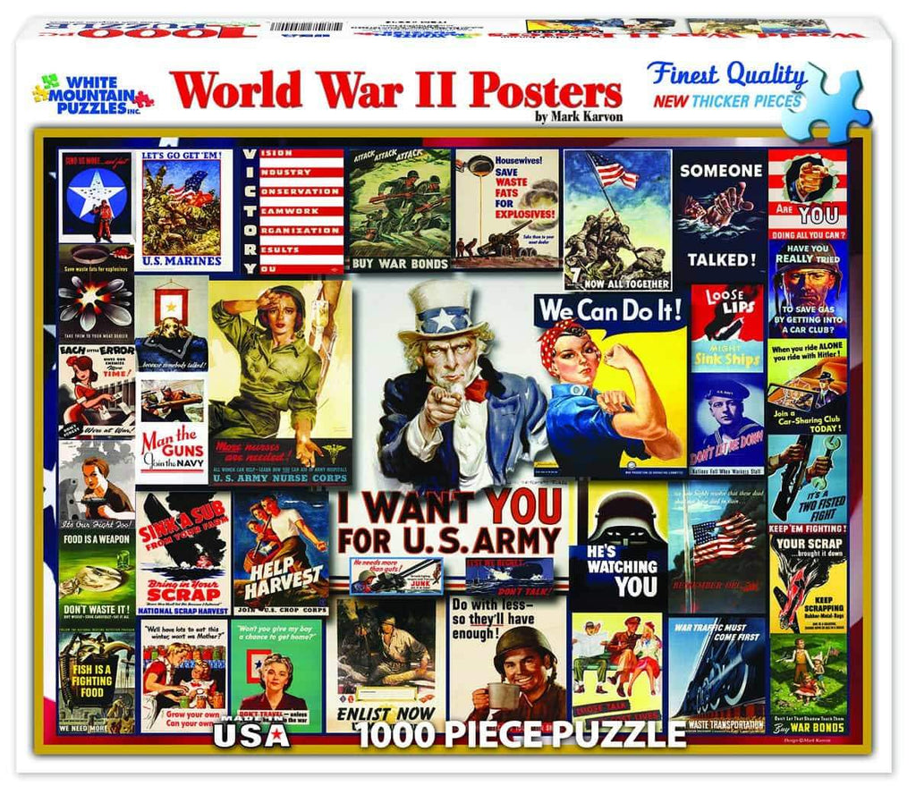 WWII Poster Collage - 1000 Pieces